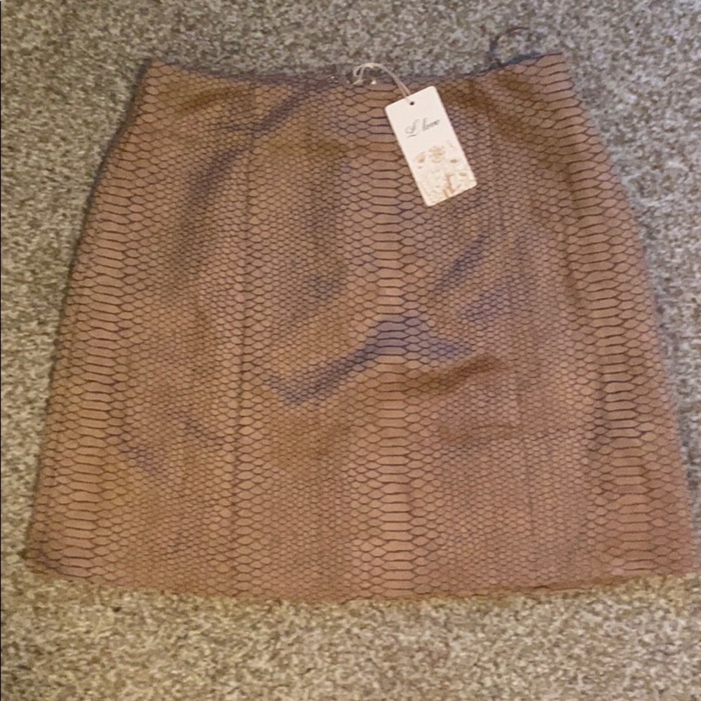 Tan snake skin skirt